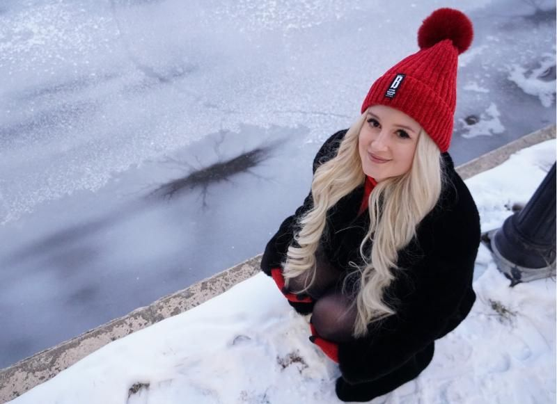 Professor Lauren Mc Keown beside a small and elongated lake star she thinks might be a model for Europa's spider shape.